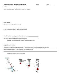 Simple Harmonic Motion Guided Notes