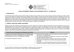 Briefing On Welsh Government Investment In Primary