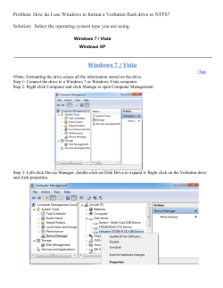 Problem: How do I use Windows to format a Verbatim flash drive to