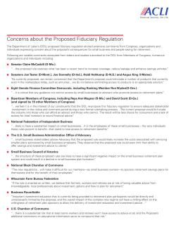 Concerns about the Proposed Fiduciary Regulation