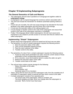 Chapter 10 Implementing Subprograms
