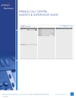 Call Centre User Guide Agent/Supervisor