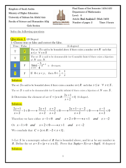 Real Analysis Math 3460