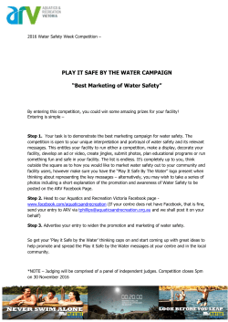 PLAY IT SAFE BY THE WATER CAMPAIGN “Best Marketing of