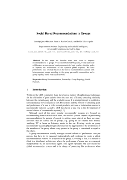 Social Based Recommendations to Groups