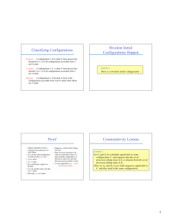 Classifying Configurations Bivalent Initial Configurations Happen