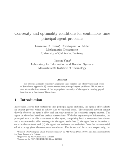 Convexity and optimality conditions for continuous time principal