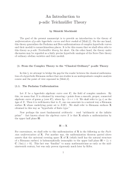 An Introduction to p-adic Teichm&uuml;ller Theory
