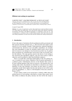 Efficient Rent-Seeking in Experiment