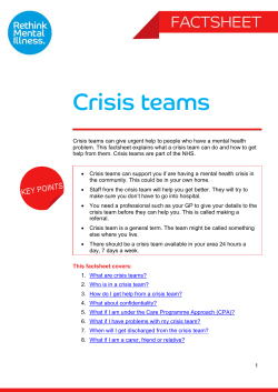 Crisis teams - Rethink Mental Illness
