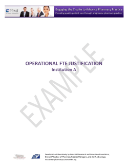 Pediatric Operational FTE Justification