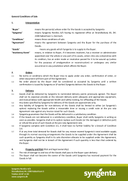 General Conditions of Sale 1. Interpretation &ldquo;Buyer