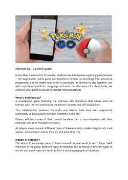 October 2016 Pokemon Go guide for parents
