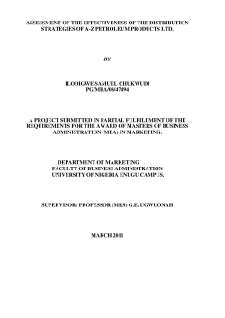 assessment of the effectiveness of the distribution strategies of az
