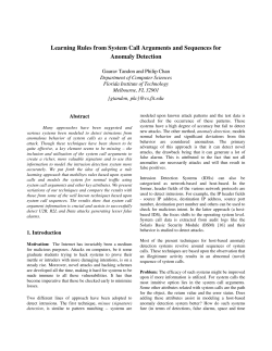 Learning Rules from System Call Arguments and Sequences for