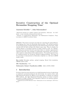 Iterative Construction of the Optimal Bermudan Stopping Time1