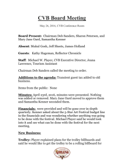 CVB Board Meeting - City of Abilene [KS]