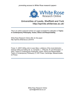 &ldquo;Defending the moral distinction between killing and letting die