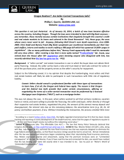 Oregon Realtors&reg;: Are Seller-Carried Transactions Safe? By Phillip