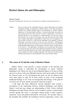 Herbert Simon, the antiPhilosopher