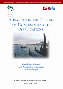 Multi-Player Contests with Asymmetric Information Karl W&auml;rneryd