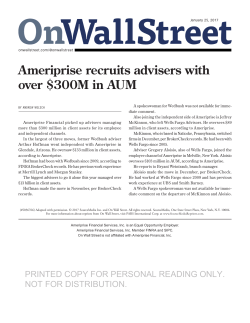 Ameriprise recruits advisers with over $300M in AUM