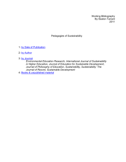 Sustainability Pedagogy Bibliography