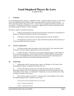 Good Shepherd Players By-Laws