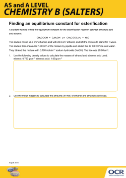 Finding an equilibrium constant for esterification