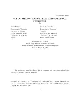the dynamics of housing prices: an international perspective