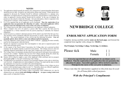 Application Form - Newbridge College