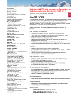 Ninth Annual IEEE/ACM International Symposium on Code