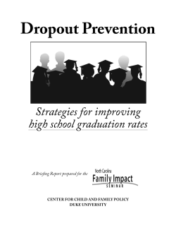 Dropout Prevention: Strategies for Improving High School
