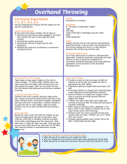 Overhand Throwing - Ophea Teaching Tools