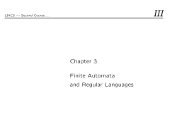 Chapter 3 Finite Automata and Regular Languages