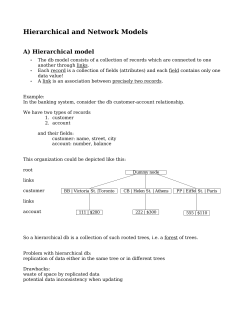 Hierarchical and Network Models