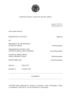 CONSTITUTIONAL COURT OF SOUTH AFRICA Case CCT