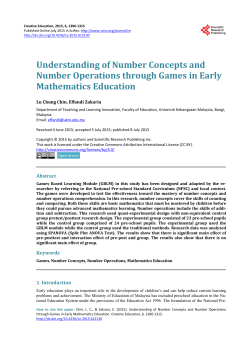 Understanding of Number Concepts and Number Operations