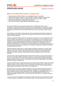 ING to sell ING Direct USA to Capital One