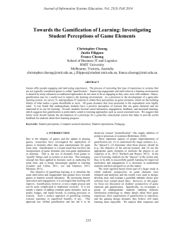 Towards the Gamification of Learning