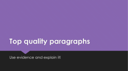 Top quality paragraphs