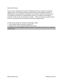 Decline Offer Survey - UW Graduate School