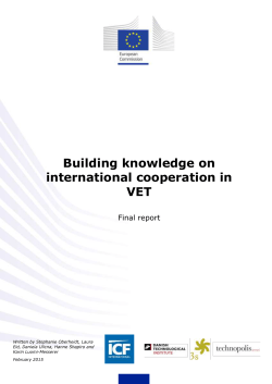 Building knowledge on international cooperation in VET