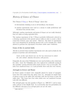 History of Games of Chance