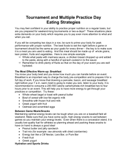 Tournament and Multiple Practice Day Eating Strategies