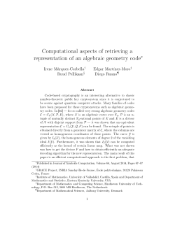 Computational aspects of retrieving a representation of an