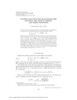 MULTIPLE SOLUTIONS FOR QUASI