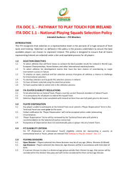 DOC 1.1 - Player Selection Policy