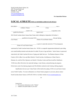 10/17/2016 North Carolina Senior Games, Inc 4603 Western