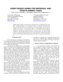 Agent-based aiding for individual and team planning tasks.